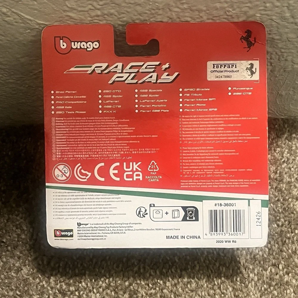 Burago Race And‎ Play Sf90 Stradale 1/43 Brand New
